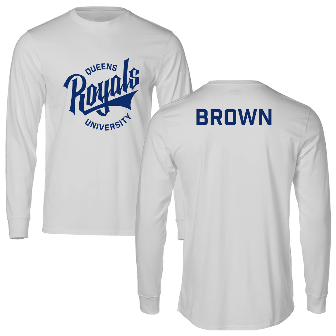 Queens University of Charlotte TF and XC Light Gray Performance Long Sleeve - Jada Brown