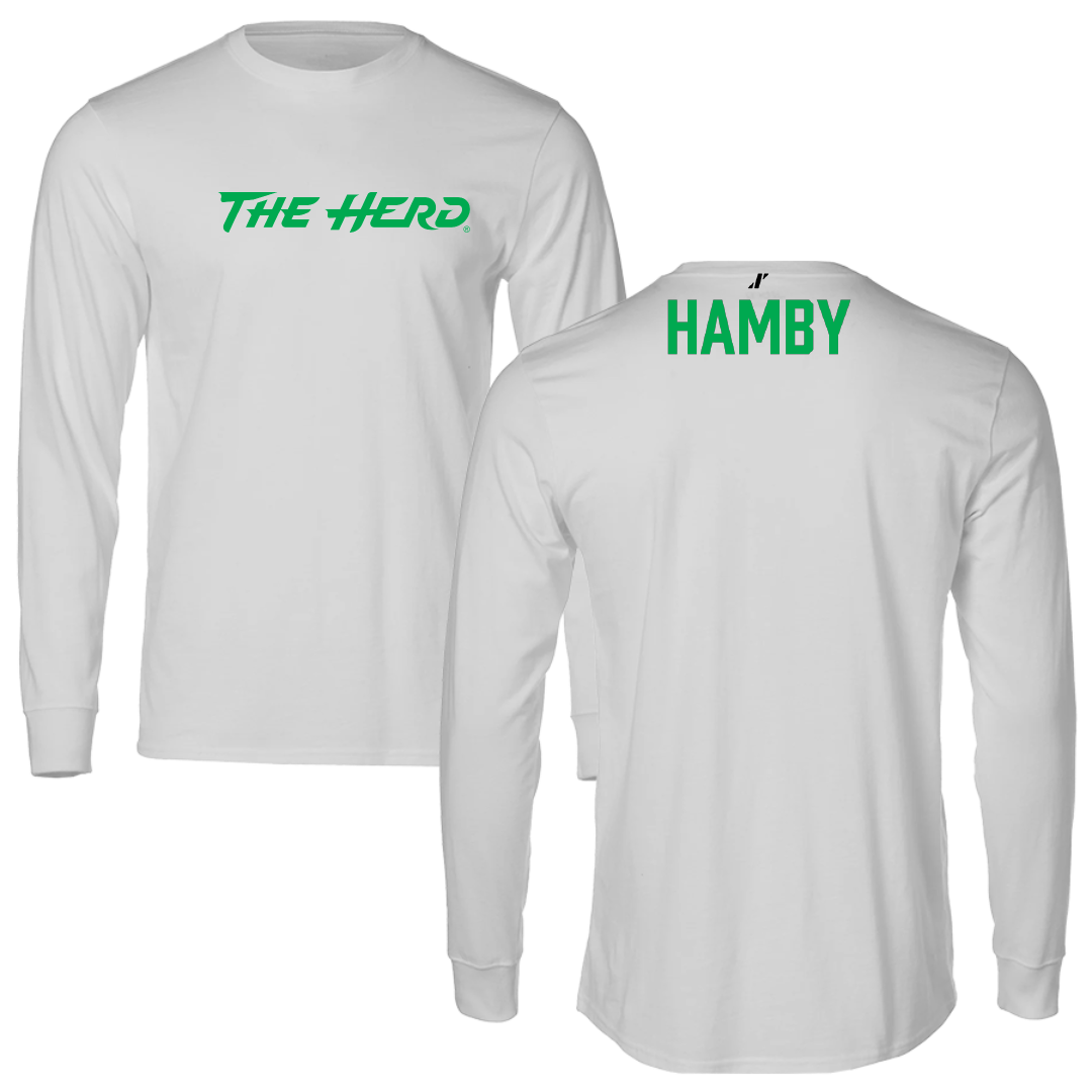 Marshall University TF and XC Light Gray Performance Long Sleeve - CamRon Hamby