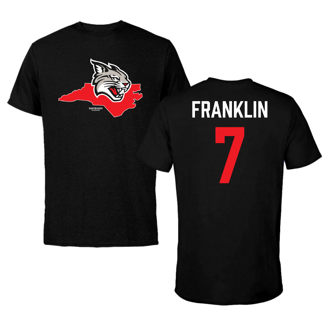 Davidson College Football Black State Performance Tee - #7 Jim Franklin