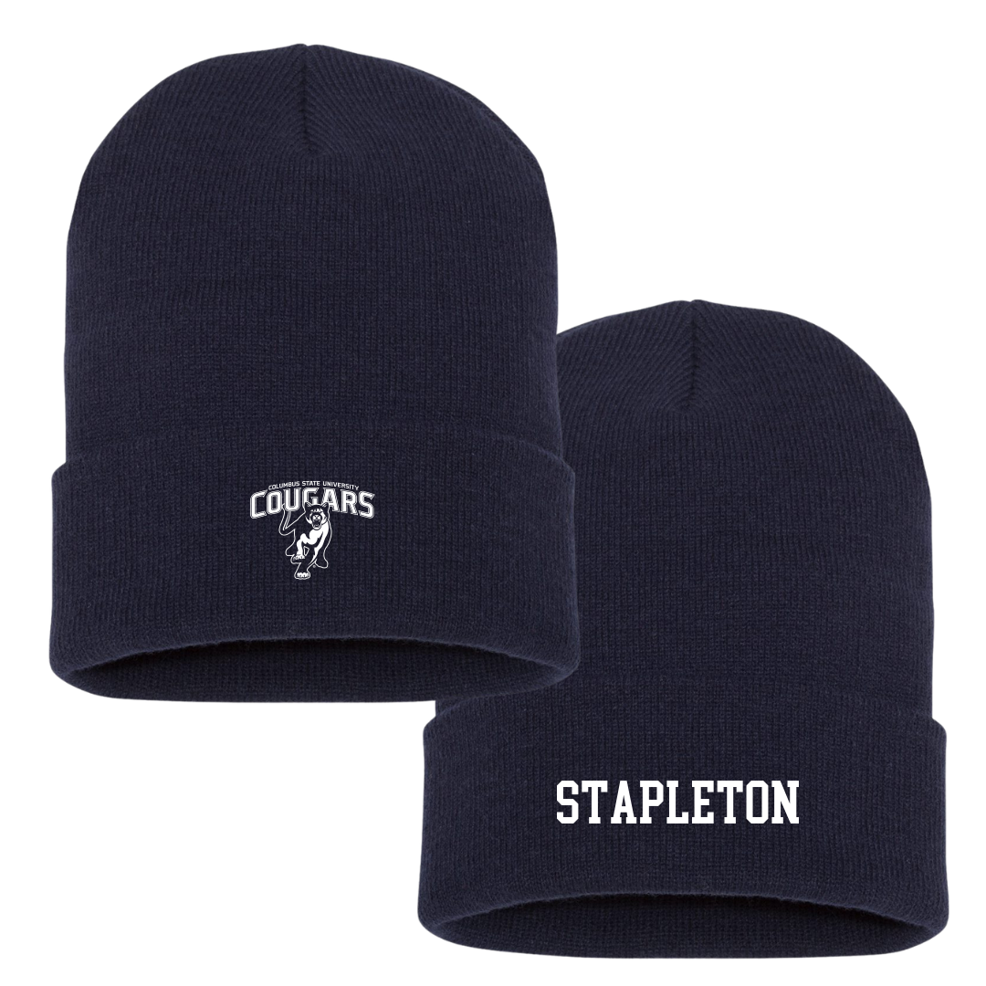 Columbus State University Football Navy Beanie - #25 Eddie Stapleton