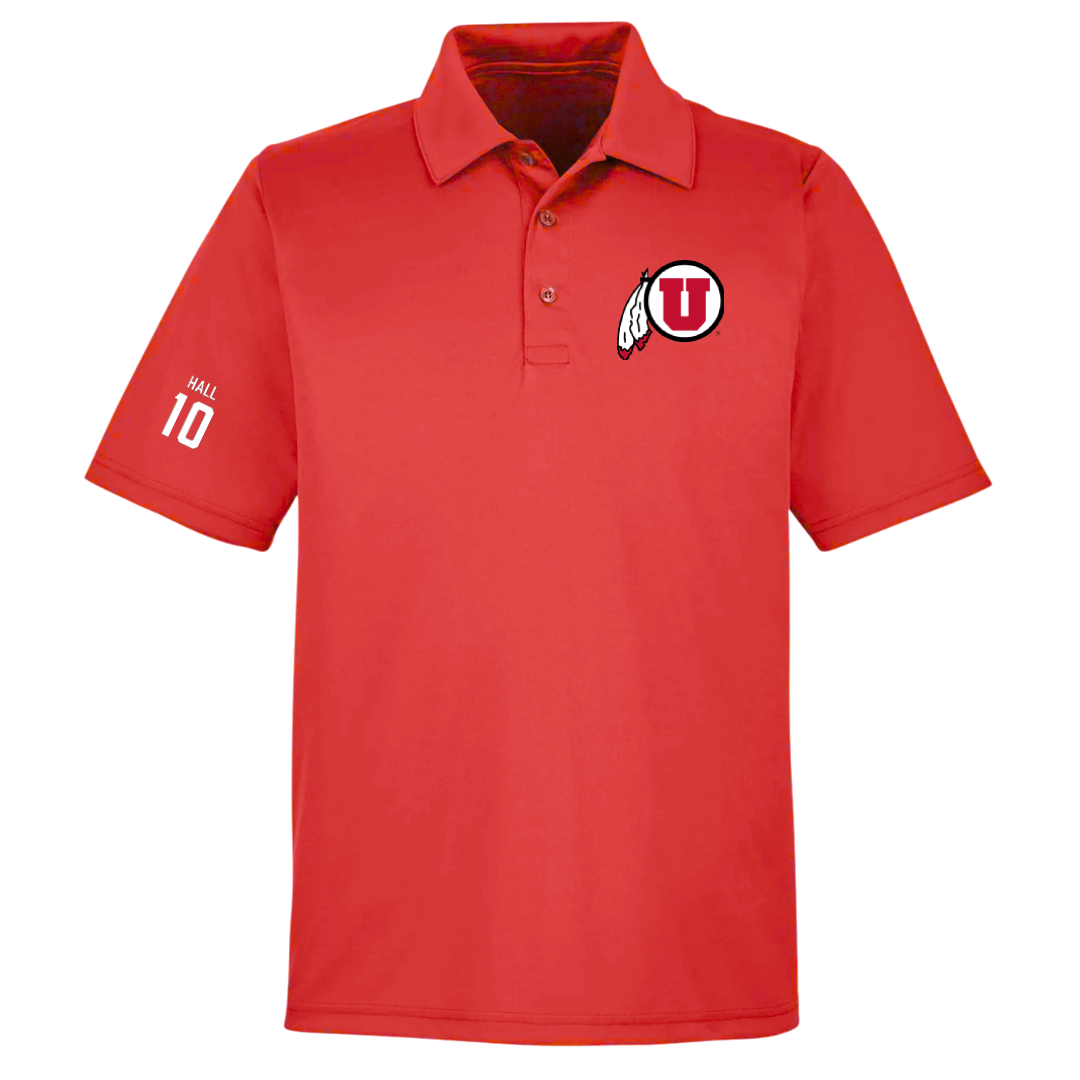 University of Utah Football Red Polo - #10 Johnathan Hall