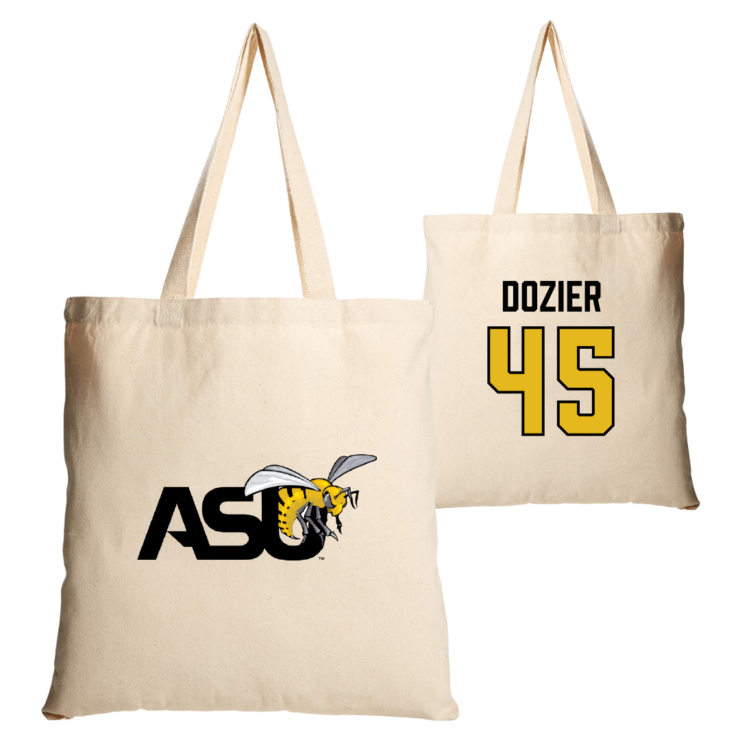 Alabama State University Football Tan Canvas Tote Bag - #45 Rico Dozier