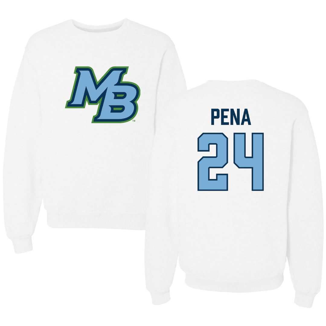 Cal State Monterey Bay Basketball White Crewneck - #24 Janelle Pena