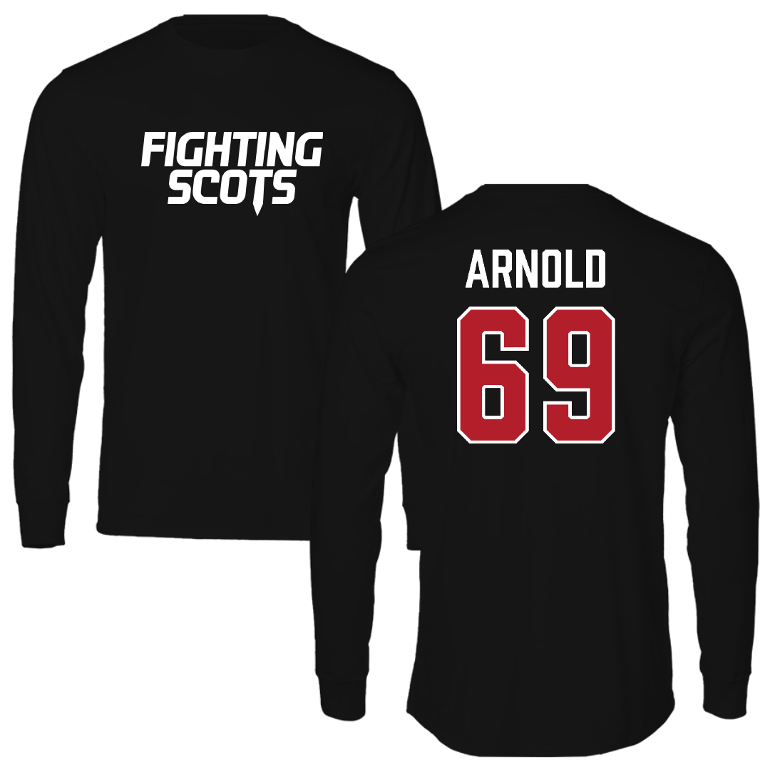 PennWest Edinboro Football Black Performance Long Sleeve - #69 Logan Arnold