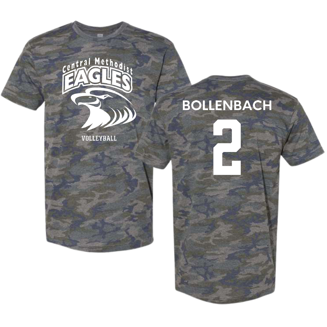 Central Methodist University Volleyball (W) Vintage Camo Tee - #2 Sydney Bollenbach