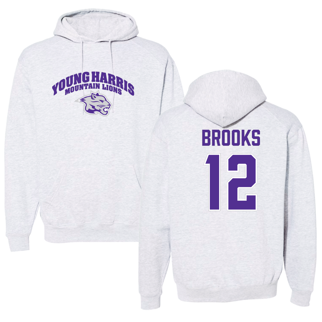 Young Harris College Softball Light Gray Hoodie - #12 Jessica Brooks