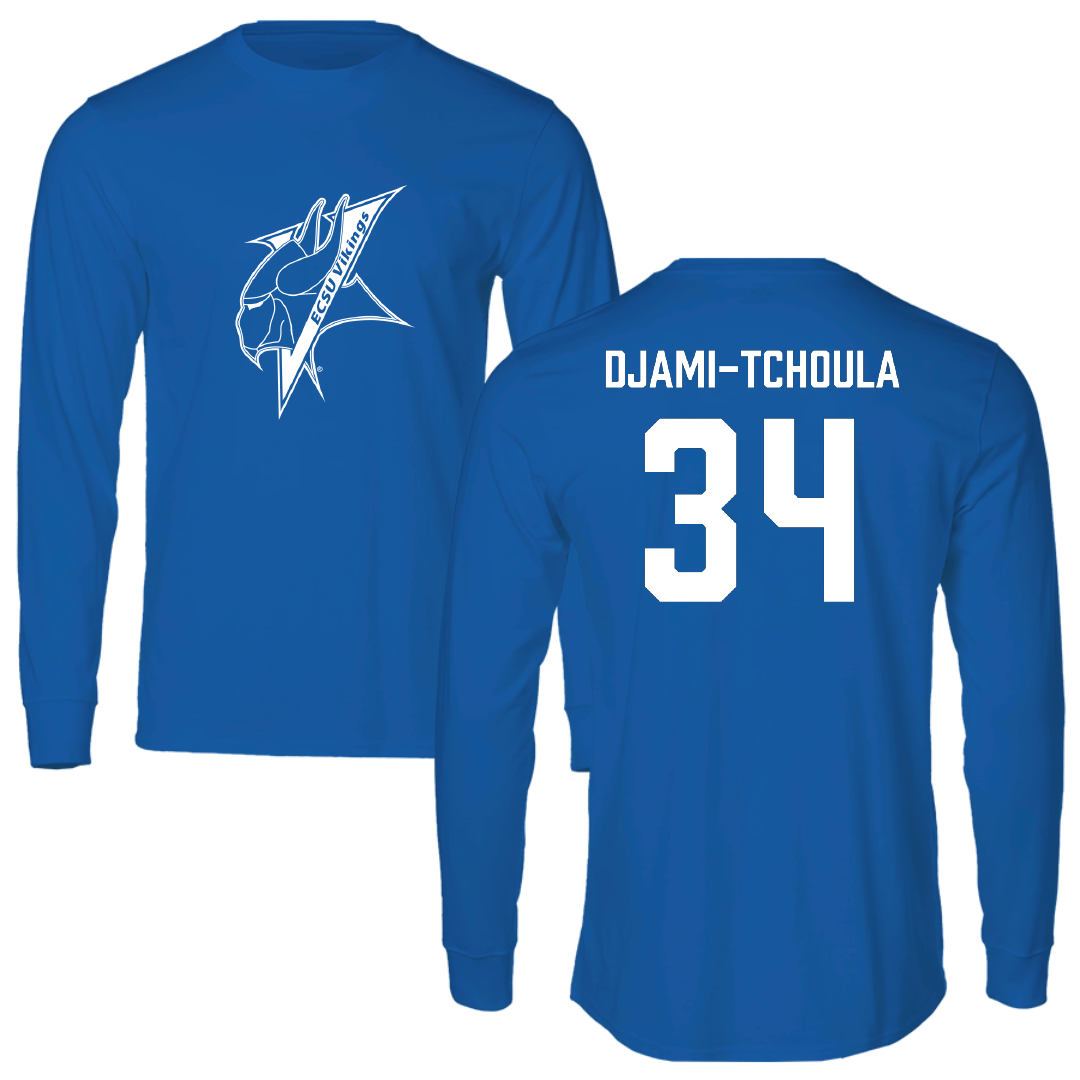 Elizabeth City State University Basketball (M) Blue Long Sleeve - #34 Anthony Djami-Tchoula