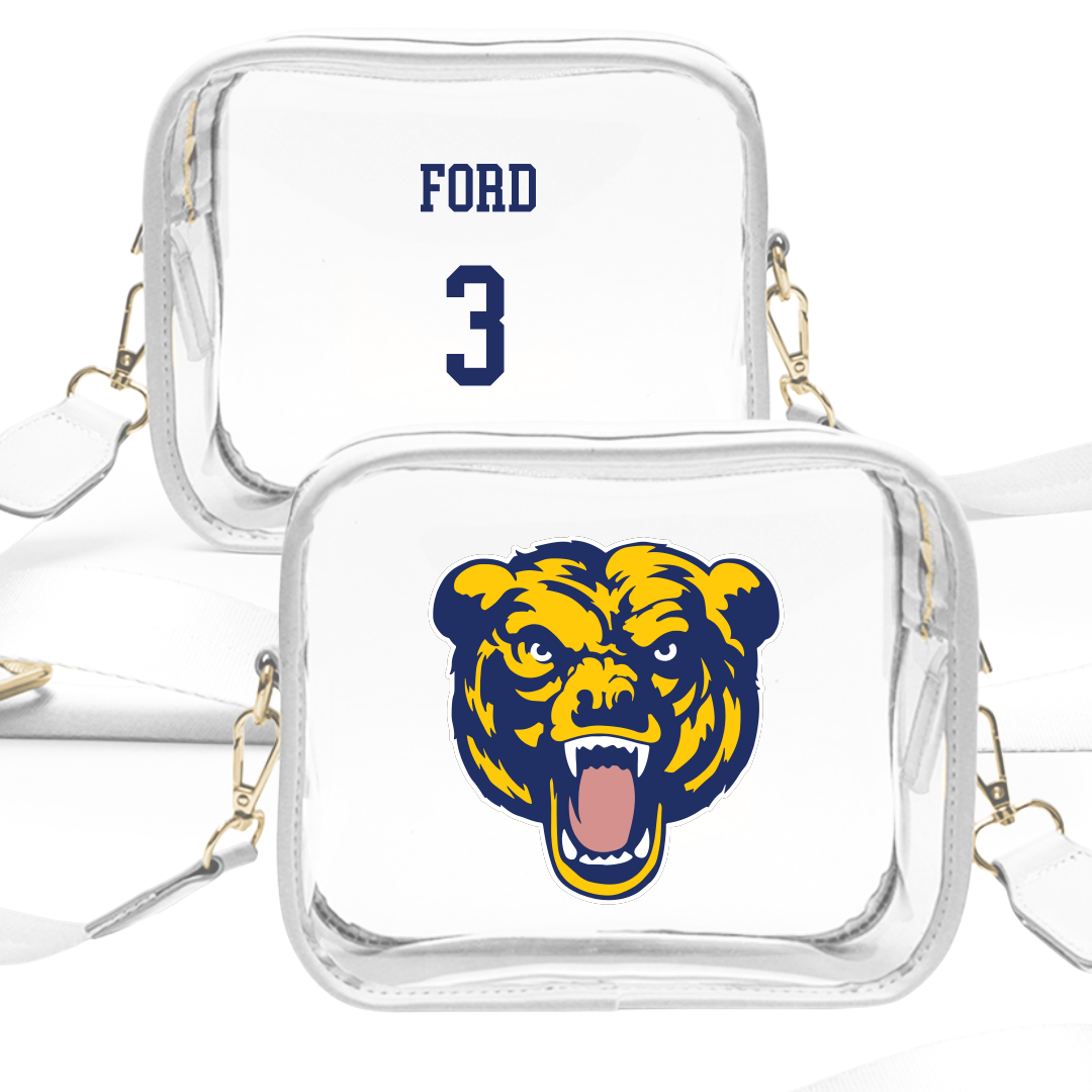 Carolina University Basketball (M) White Clear Stadium Bag - #3 Deuce Ford
