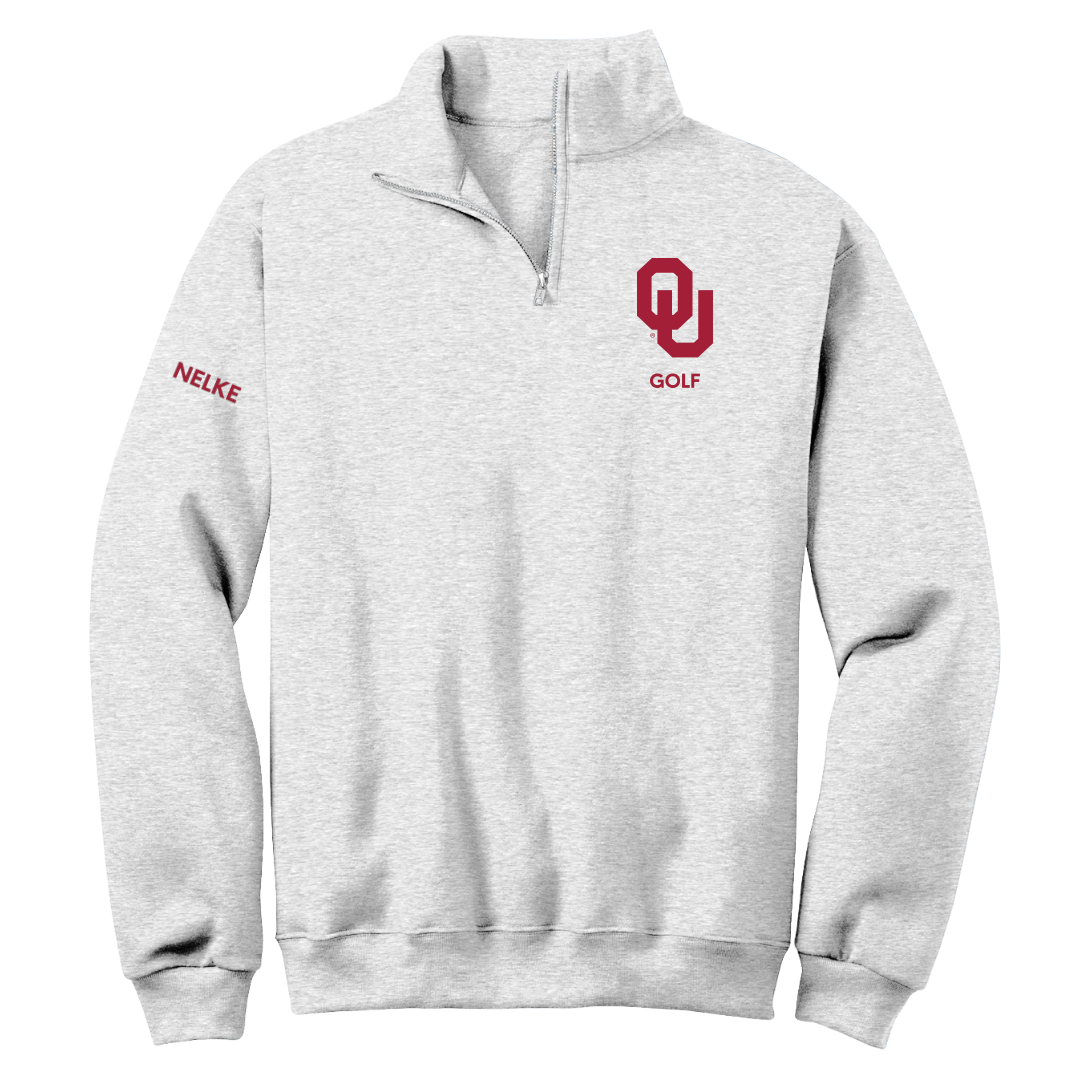 University of Oklahoma Golf (W) Light Gray Quarter-Zip - Raychel Nelke