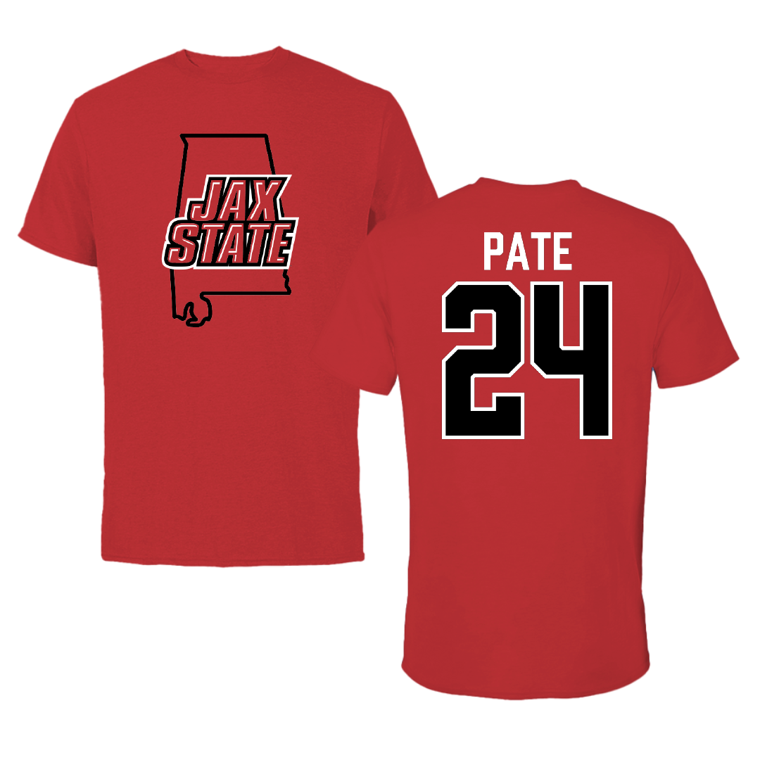Jacksonville State University Softball Red State Performance Tee - #24 Ella Pate