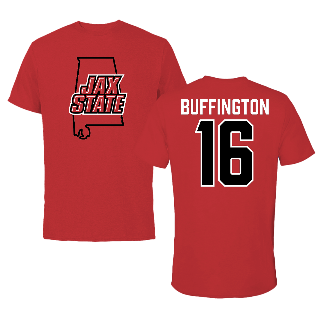 Jacksonville State University Softball Red State Performance Tee - #16 Hannah Buffington