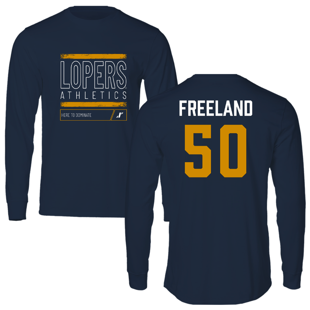 University of Nebraska at Kearney Football Navy Dominate Performance Long Sleeve - #50 Caleb Freeland