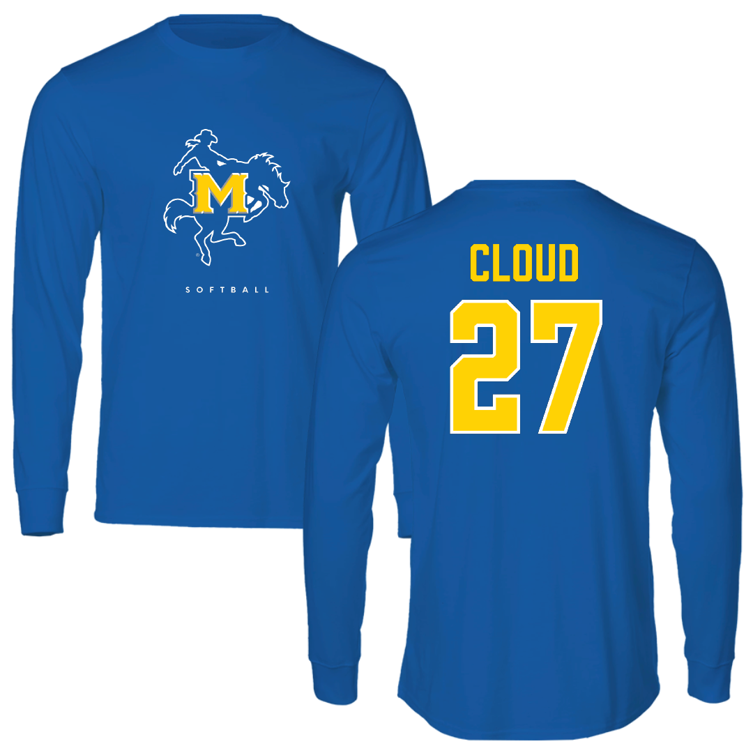 McNeese State University Softball Blue Long Sleeve - #27 Rylee Cloud