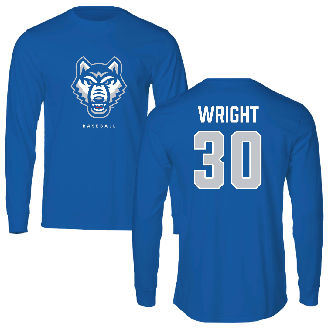 University of West Georgia Baseball Blue Long Sleeve - #30 Zane Wright