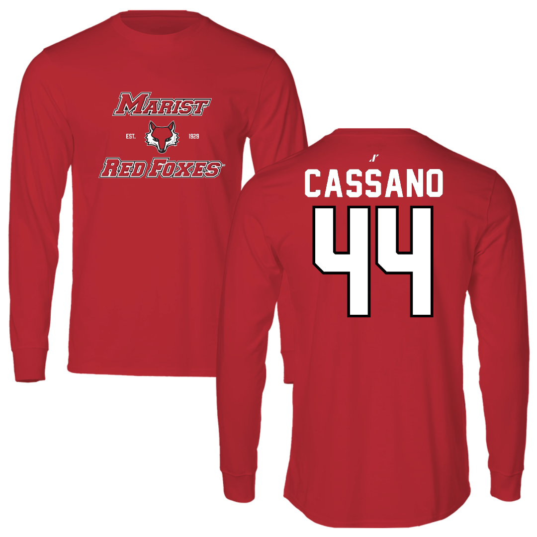 Marist University Lacrosse Red General Long Sleeve - #44 Michael Cassano