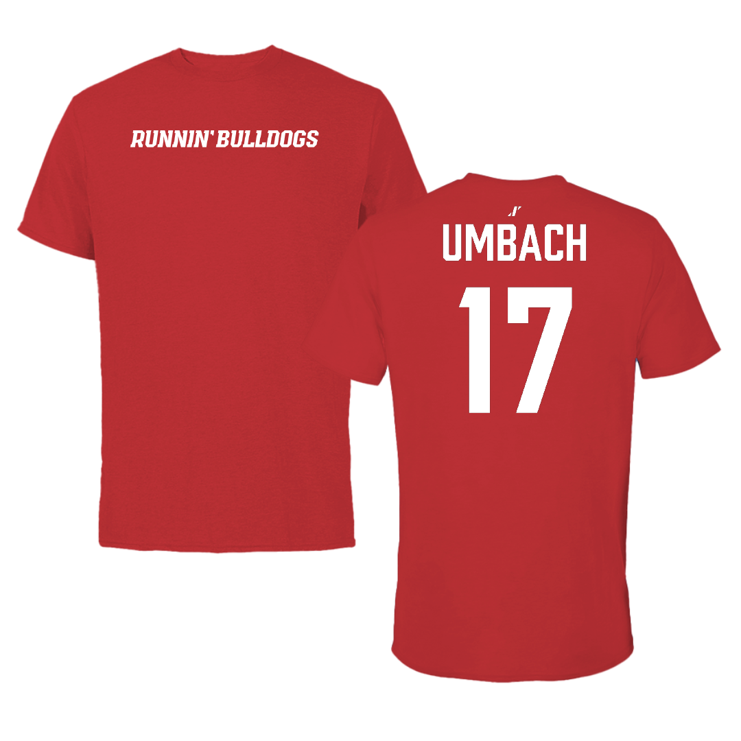 Gardner-Webb University Baseball Red Tee - #17 Anthony Umbach