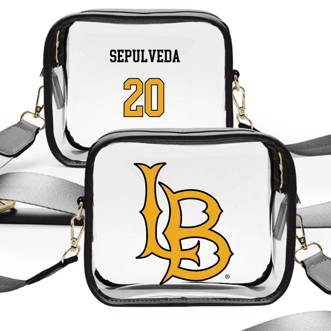 Long Beach State University Softball Black Clear Stadium Bag - #20 Nina Sepulveda