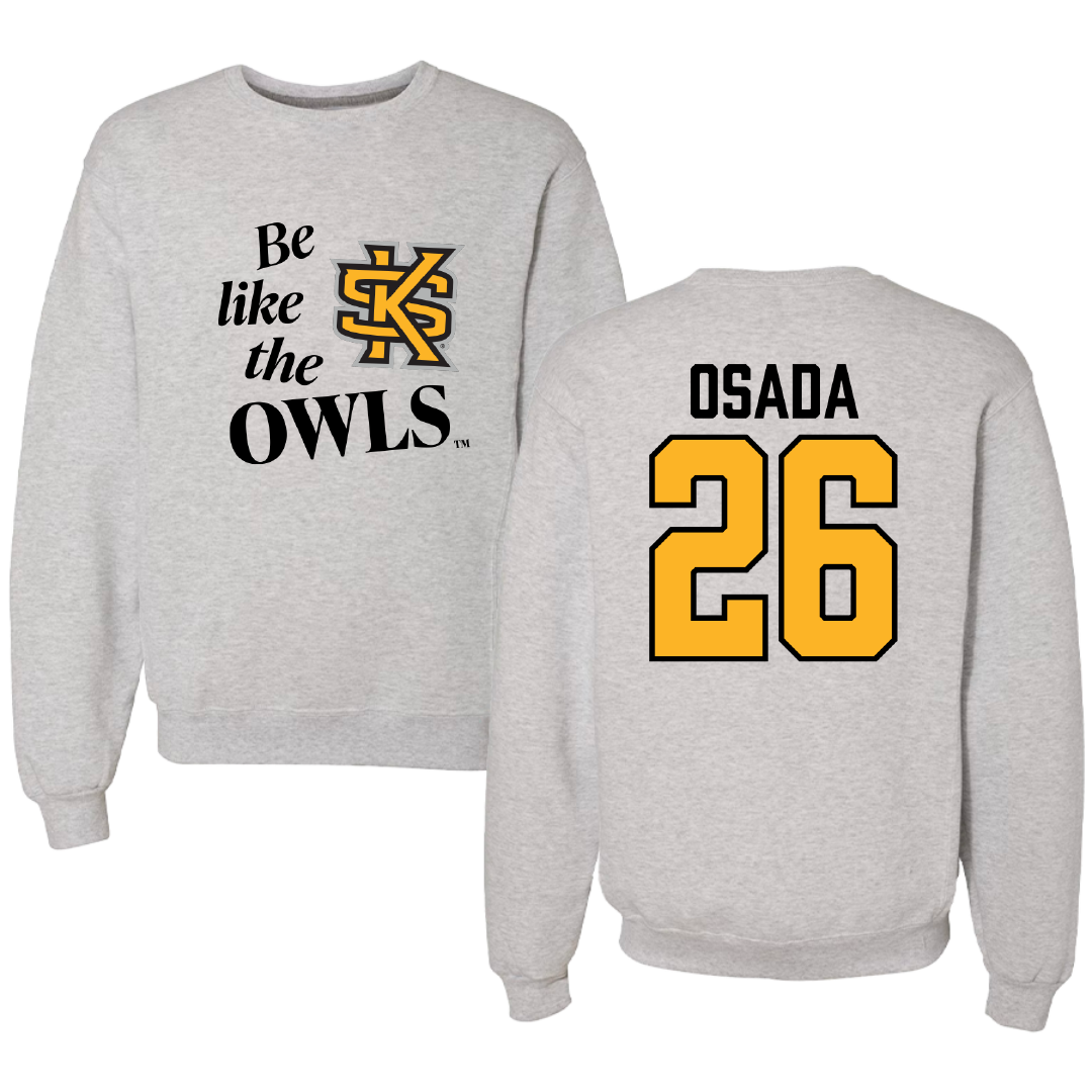 Kennesaw State University Baseball Light Gray Be Like Us Crewneck - #26 Ethan Osada