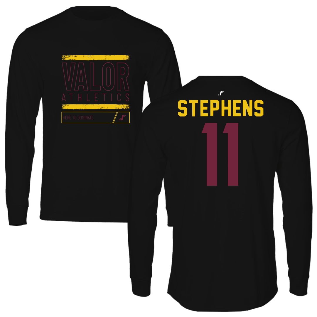 Evangel University Football Black Dominate Long Sleeve - #11 Talon Stephens
