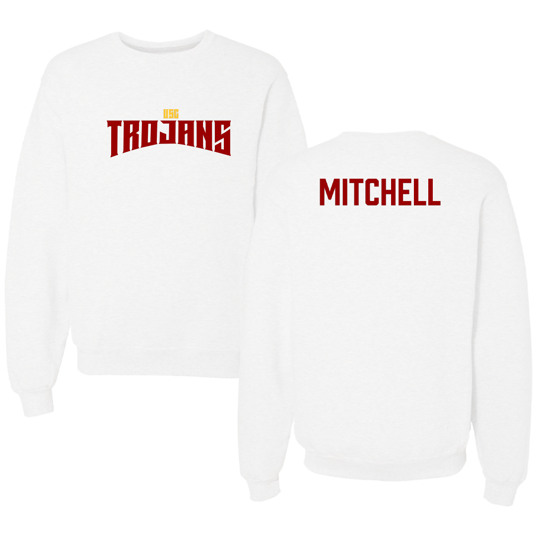 University of Southern California TF and XC White Classic Crewneck - Matteo Mitchell