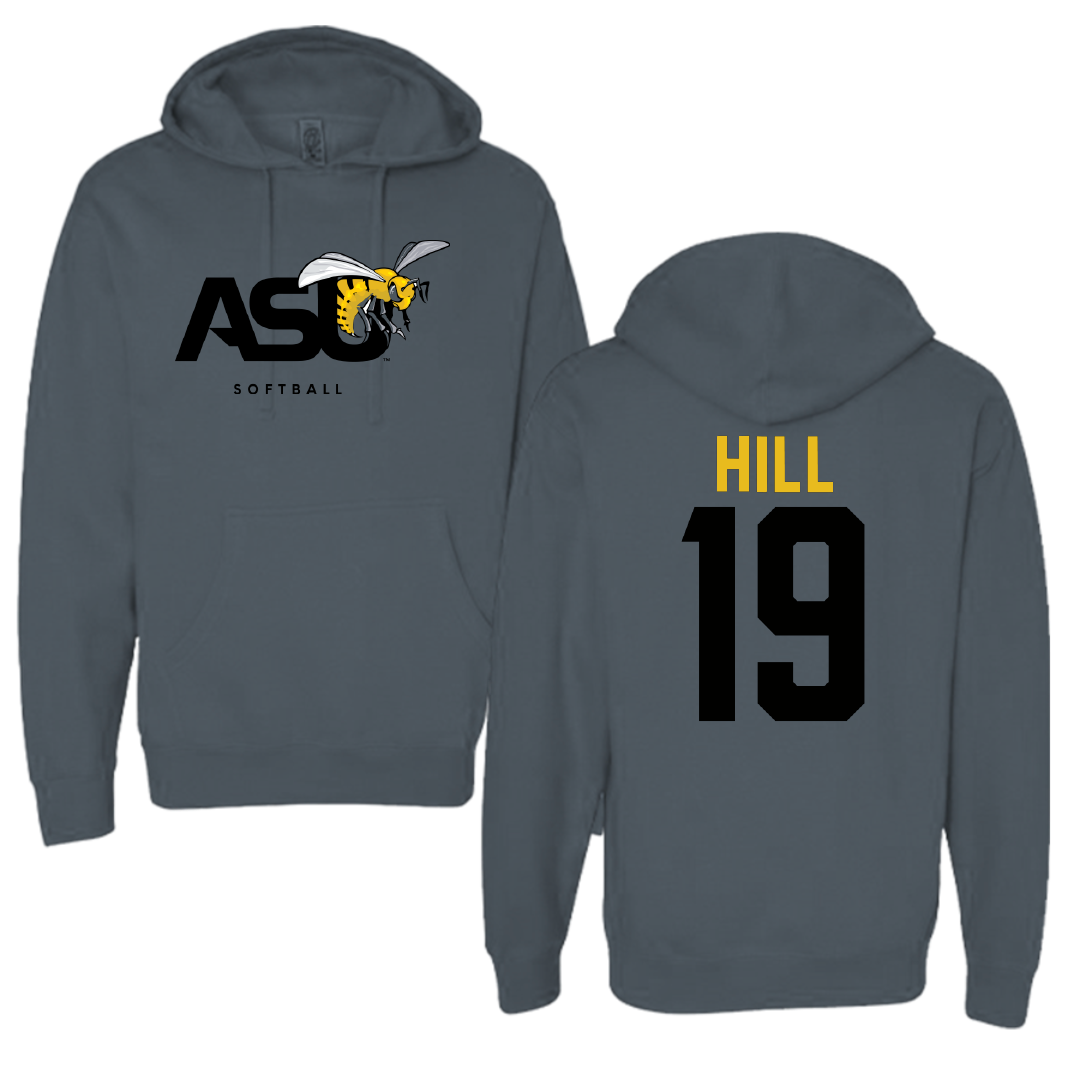Alabama State University Softball Dark Gray Hoodie - #19 Kaitlyn Hill