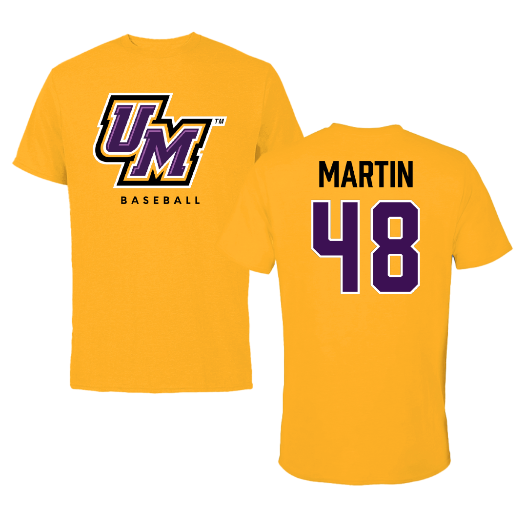 University of Montevallo Baseball Gold Performance Tee - #48 Liam Martin