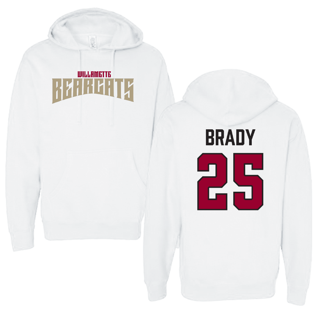 Willamette University Soccer White Classic Hoodie - #25 Mak Brady