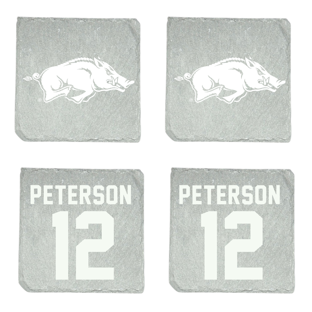University of Arkansas Baseball Stone Coaster (4 Pack)  - #12 Elliott Peterson