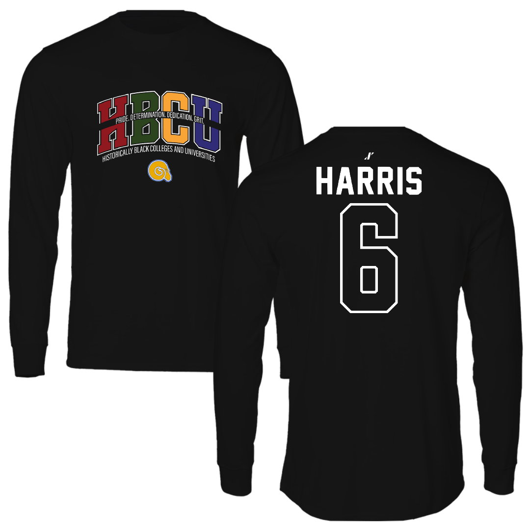 Albany State University Volleyball Black HBCU Performance Long Sleeve - #6 MiMi Harris