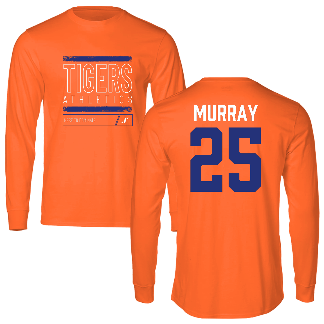 Savannah State University Football Orange Dominate Performance Long Sleeve - #25 Christopher Murray