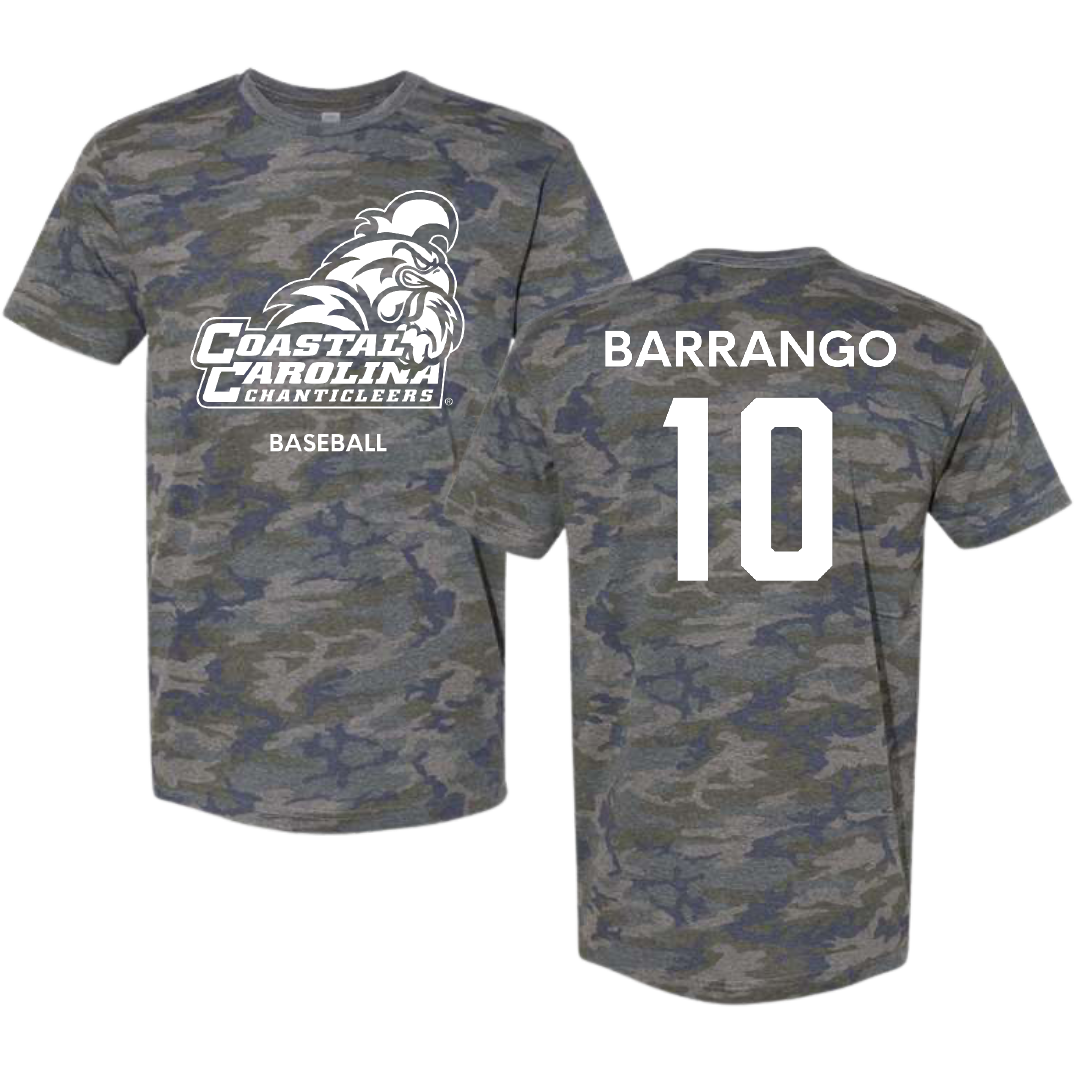 Coastal Carolina University Baseball Vintage Camo Tee - #10 Ty Barrango
