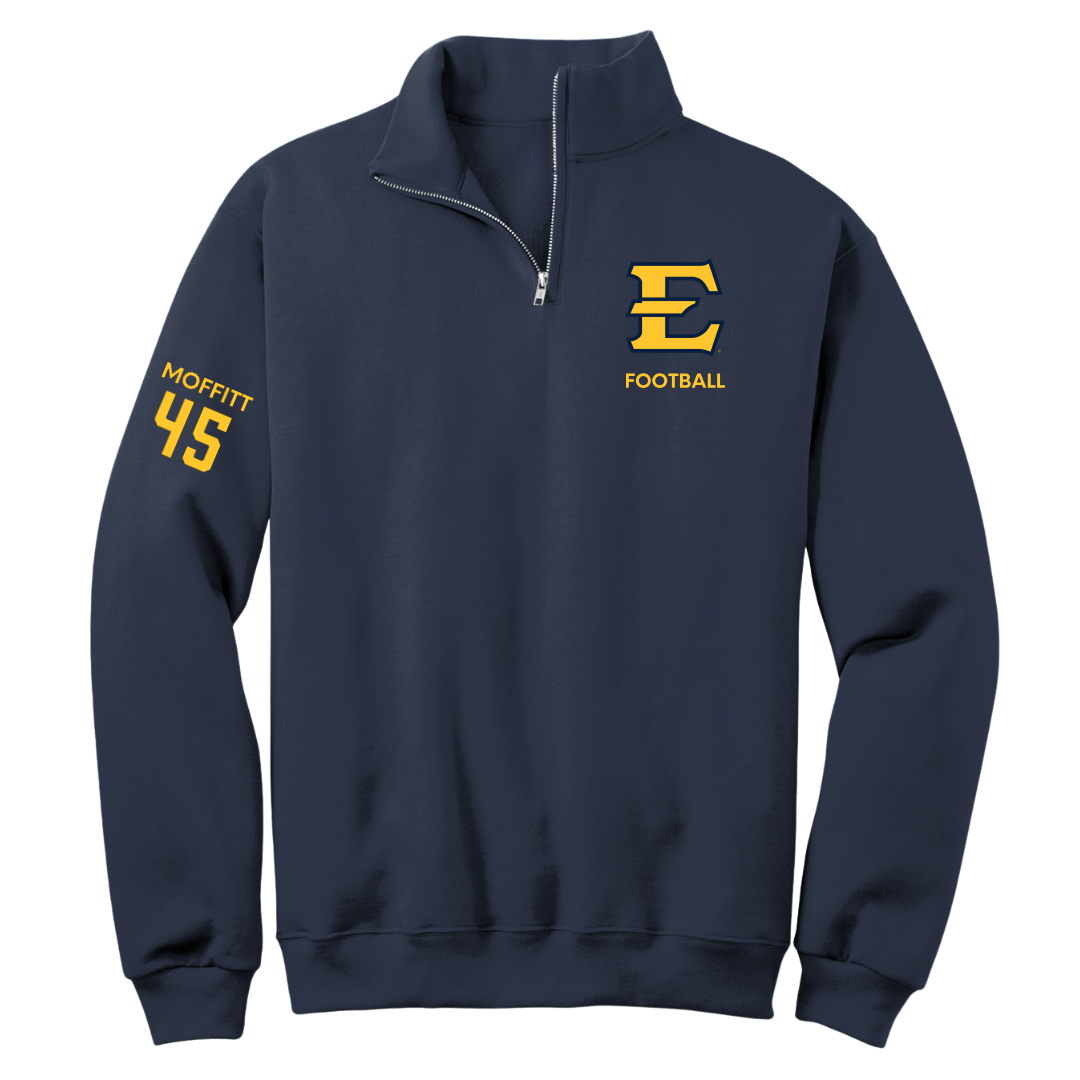 East Tennessee State University Football Navy Quarter-Zip - #45 Trevor Moffitt