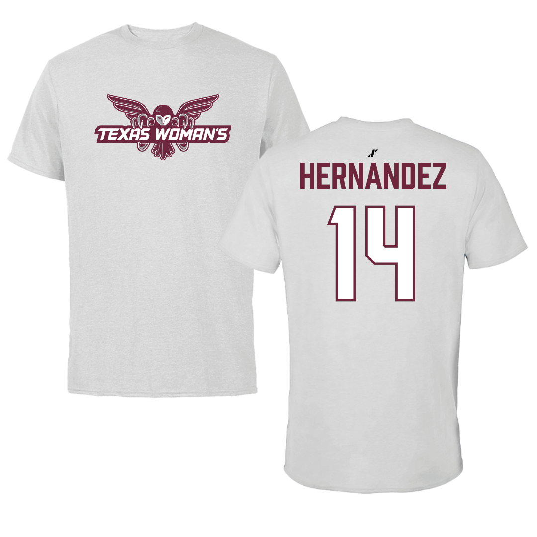 Texas Woman's University Basketball (W) Light Gray Performance Tee - #14 Jordyn Hernandez