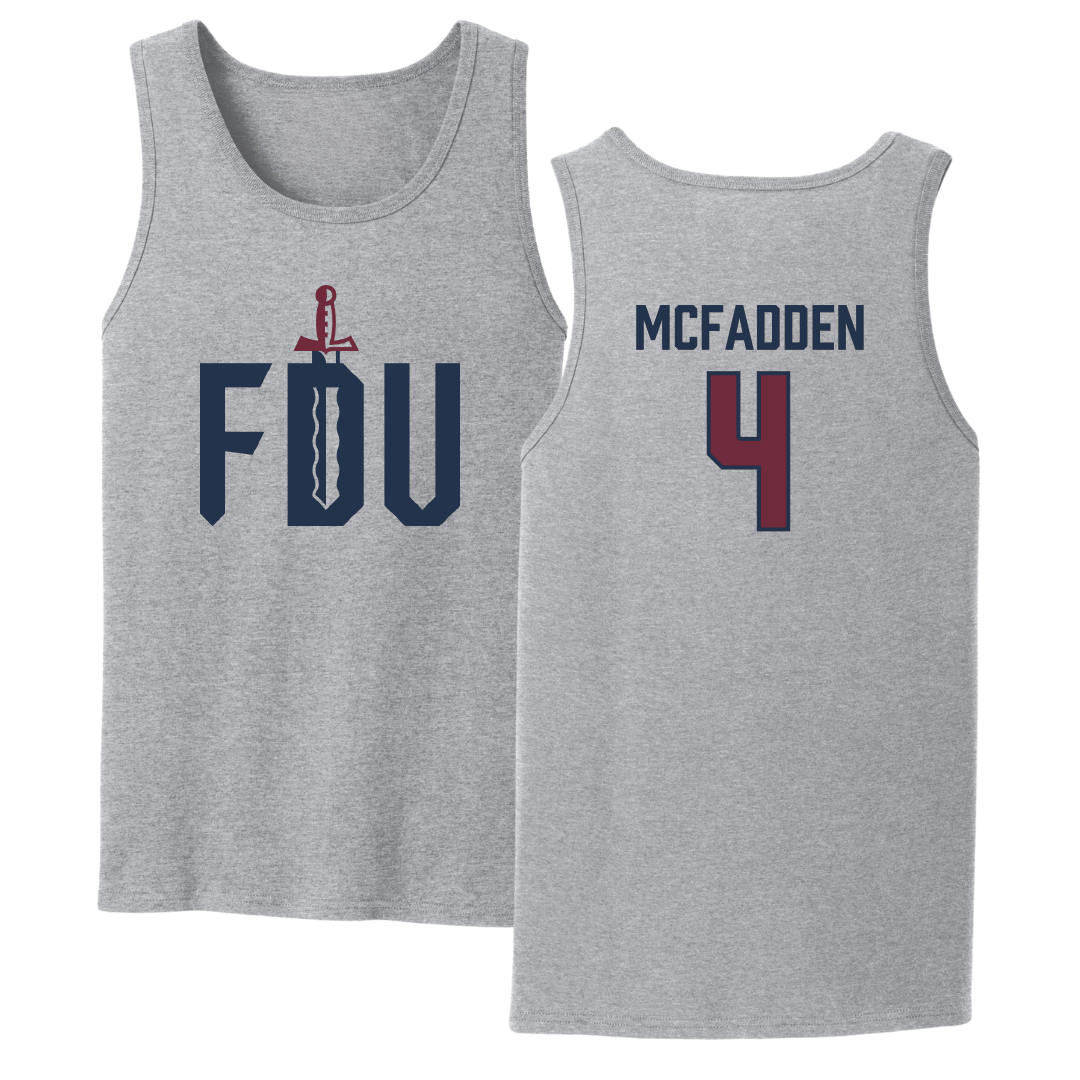 Fairleigh Dickinson University-Metropolitan Campus Volleyball Sport Gray Tank Top - #4 Dylan McFadden