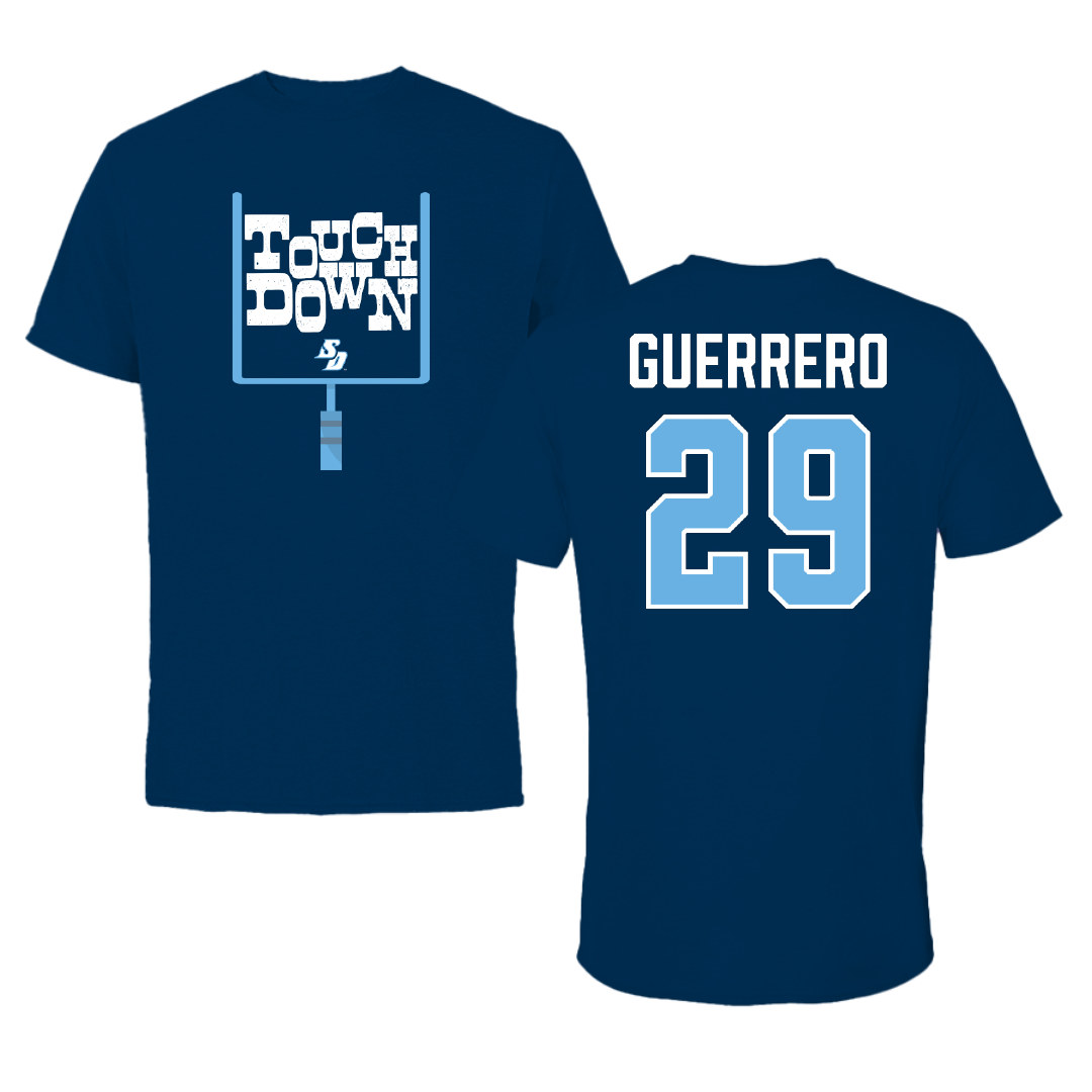 University of San Diego Football Navy Touchdown Performance Tee - #29 Johnathan Guerrero