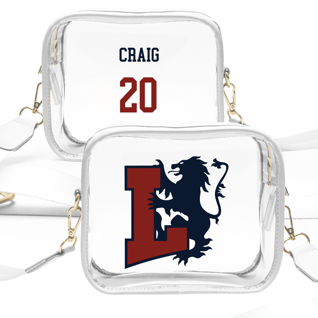 Lyon College Soccer (M) White Clear Stadium Bag - #20 Harrison Craig