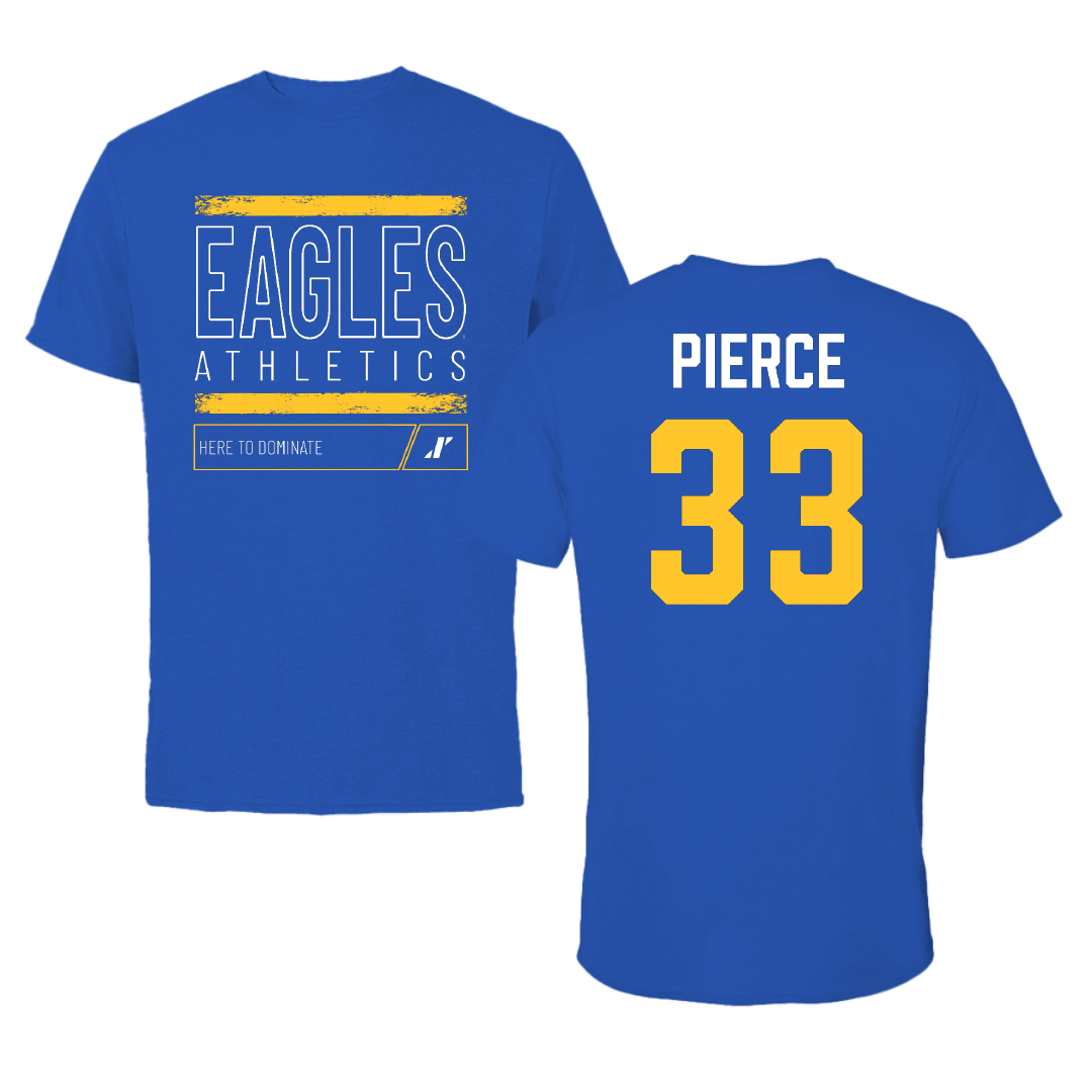 Williams Baptist University Softball Blue Dominate Performance Tee - #33 Ali Pierce