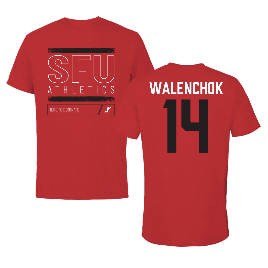 Saint Francis University (Pennsylvania) Soccer Red Dominate Performance Tee - #14 Mike Walenchok