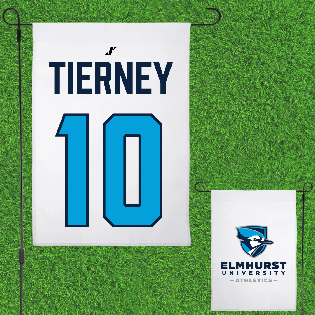 Elmhurst University Basketball White Garden Flag - #10 Steven Tierney