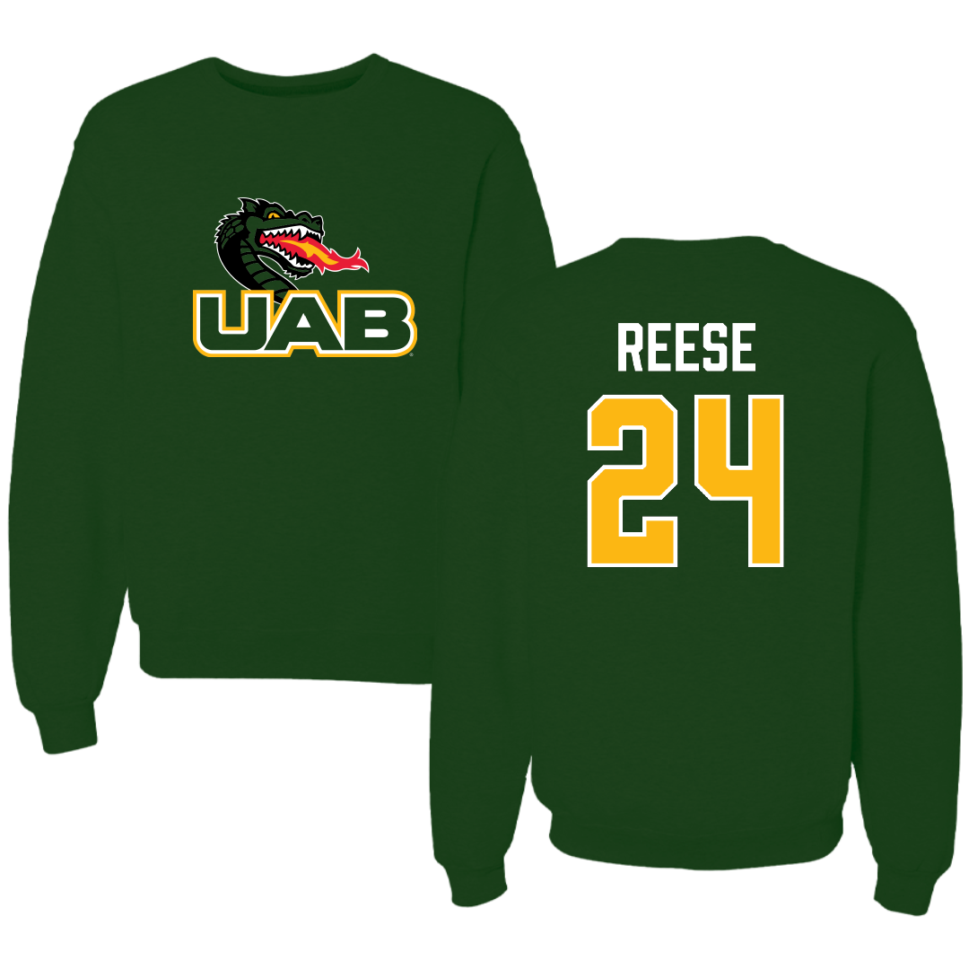 University of Alabama at Birmingham Volleyball Forest Green Crewneck - #24 Mia Reese