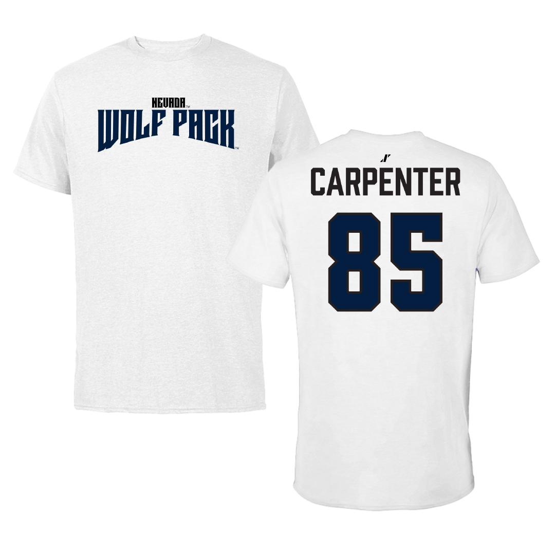 University of Nevada Football White Classic Performance Tee - #85 Jett Carpenter
