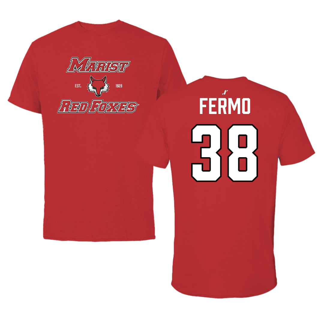 Marist University Lacrosse (M) Red General Tee - #38 Christopher Fermo