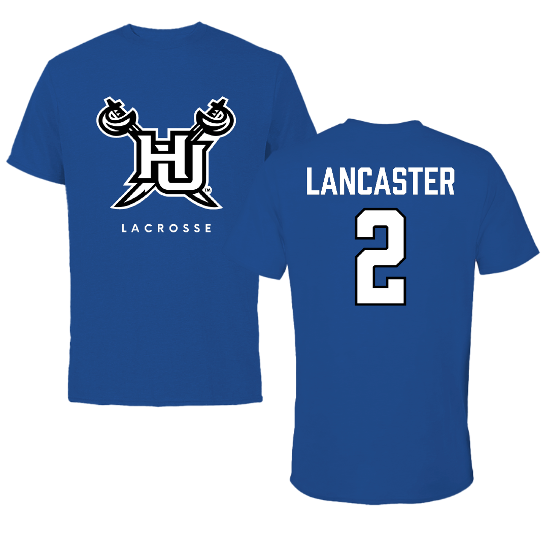 Hampton University Lacrosse (M) True Royal Tee - #2 Miles Lancaster