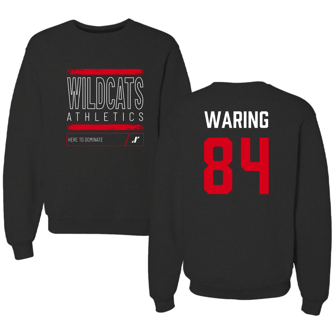 Davidson College Football Black Dominate Crewneck - #84 Tanner Waring