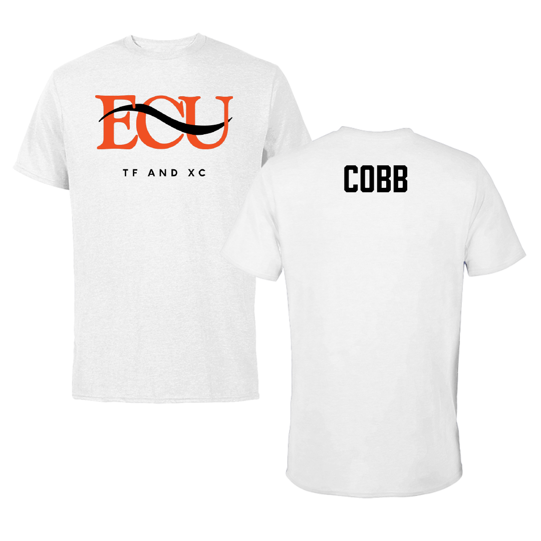 East Central University TF and XC White Performance Tee - Lee Cobb
