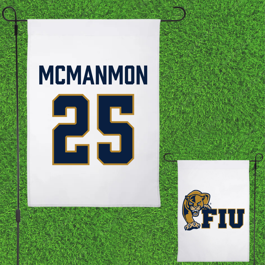 Florida International University Baseball White Garden Flag - #25 Quin McManmon