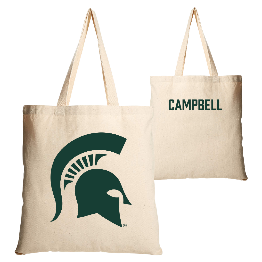 Michigan State University Wrestling Tan Canvas Tote Bag - James Campbell