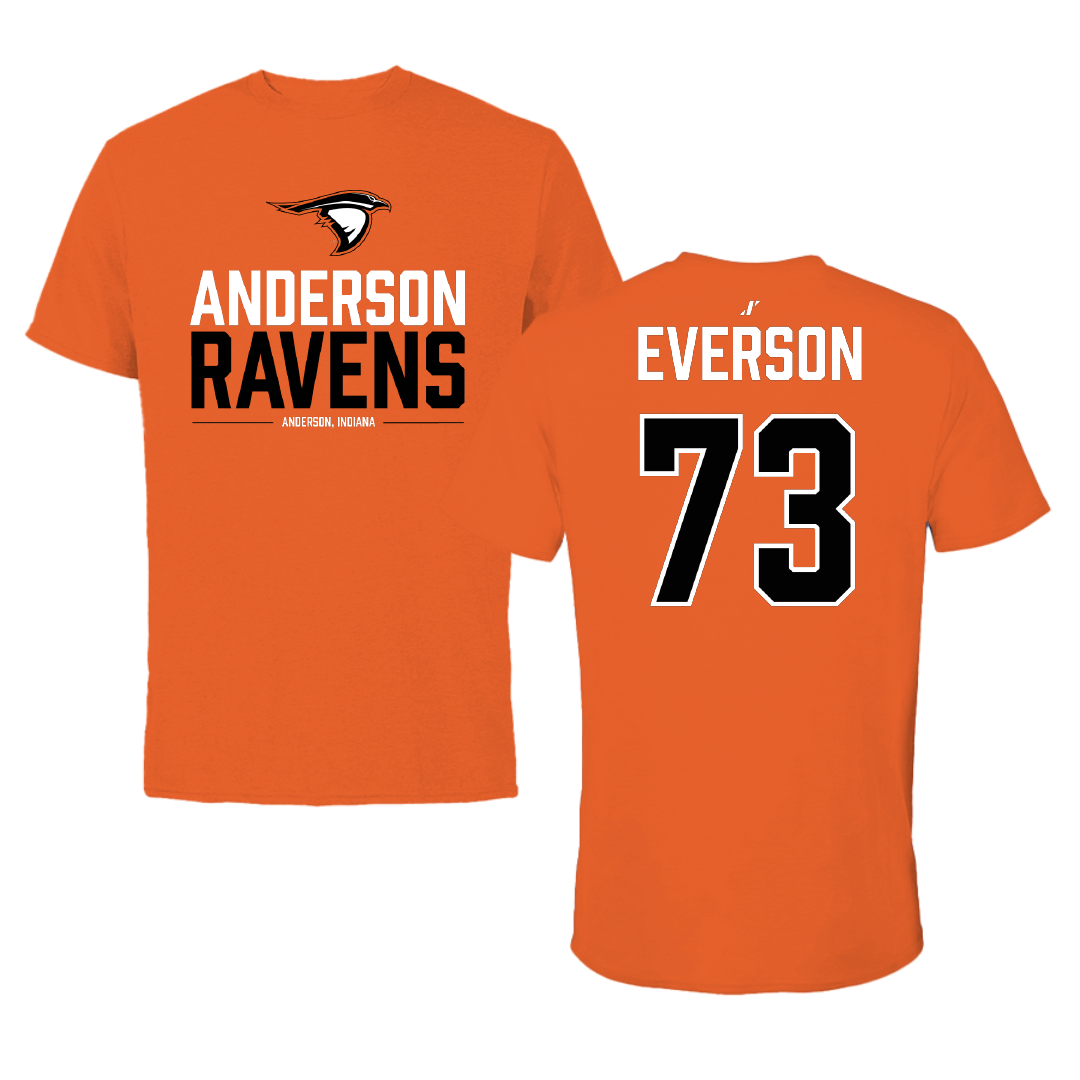 Anderson University (Indiana) Football Orange General Performance Tee - #73 Ty Everson
