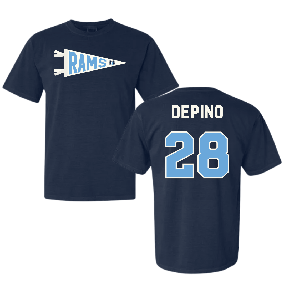 University of Rhode Island Baseball Navy Pennant Comfort Colors Tee - #28 Anthony DePino