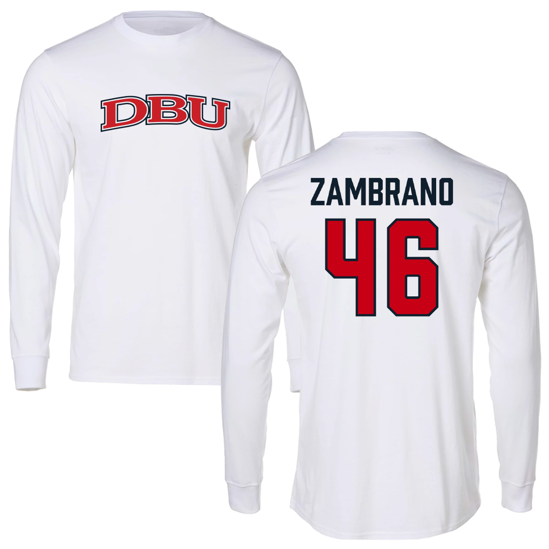 Dallas Baptist University Stunt White Long Sleeve - #46 Mackenzie Zambrano